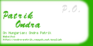 patrik ondra business card